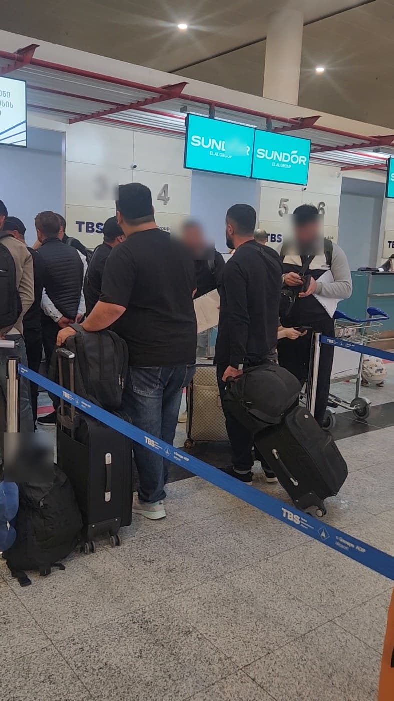 WVG candidates at Tbilisi International Airport check-in queue